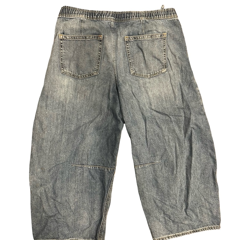 GAP mid rise ultra soft easy horseshoe jean barrel leg pant medium wash - Picture 5 of 7